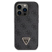 Guess 4G Strass Triangle Metal Logo Kryt + Crossbody popruh pre iPhone 15 Pro Max, Čierne