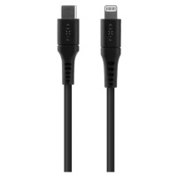 Krátky nabíjací a dátový Liquid silicone kábel FIXED s konektormi USB-C/Lightning a podporou PD,