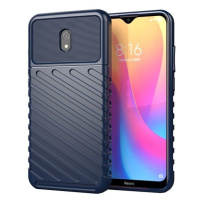 Xiaomi Redmi 8A, silikónové puzdro, stredne odolné proti nárazu, vypuklý pruhovaný vzor, tmavomo