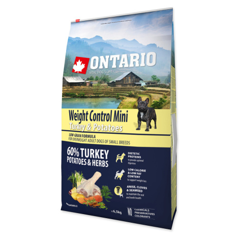 ONTARIO Dog Mini Weight control turkey & potatoes granule pre psov 1 ks, Hmotnosť balenia (g): 6