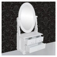 Toaletný stolík so zrkadlom biela Dekorhome,Toaletný stolík so zrkadlom biela Dekorhome