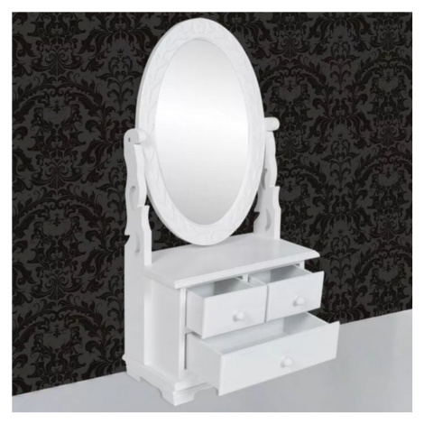 Toaletný stolík so zrkadlom biela Dekorhome,Toaletný stolík so zrkadlom biela Dekorhome vidaXL