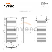 INVENA - Kúpeľňový radiátor 540 x 1200, grafit UG-02-120-A