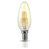 Žiarovka sviečková LED Filament E14 4W, 2200K, 350lm, VT-1955 (V-TAC)