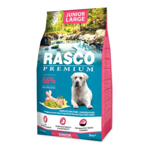 Krmivo Rasco Premium Junior Large kura s ryžou 3kg