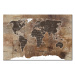 Nástenka s mapou sveta Bimago Wooden Mosaic 120 × 80 cm