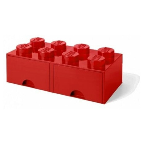 LEGO® úložný box 8 - so zásuvkami červená 250 x 500 x 180 mm