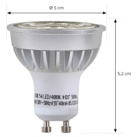 Lindby LED reflektor, GU10, 5 W, opál, 4 000 K, 55°