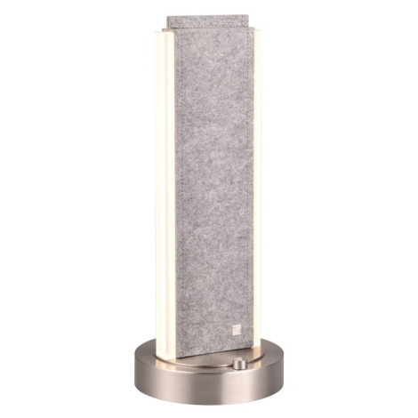 Sivá LED stolová lampa s hlasovým ovládaním/s ovládaním pomocou mobilnej aplikácie s textilným t
