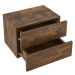 Juskys Nočný stolík 40x29x30 cm s 2 šuflíkmi, vzhľad dreva