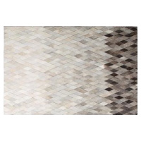 Sivo-biely kožený koberec MALDAN 160 × 230 cm, 160586