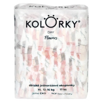 KOLORKY DAY - kvety - XL (12-16 kg) jednorazové eko plienky 17 ks