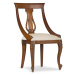 Estila Rustikálna luxusná stolička M-VINTAGE z masívu hnedej farby s béžovým poťahom 90cm