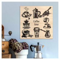 Drevený obraz do kuchyne - Káva