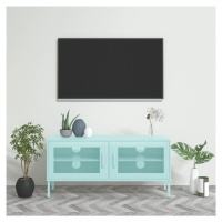 vidaXL TV skrinka mätovo-zelená 105x35x50 cm oceľ