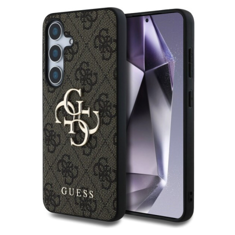 Guess PU 4G Metal Logo Zadný Kryt pre Samsung Galaxy S25+ Brown