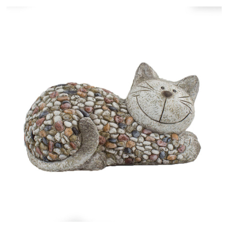 Záhradná dekorácia Mačka s kamienkami, 32 x 18 x 18 cm