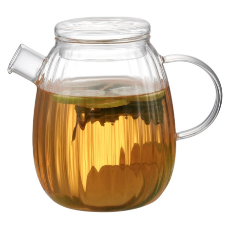 4Home Sklenený džbán s viečkom Stripe Hot&Cool, 1 l