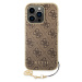 Plastové puzdro Guess na Apple iPhone 14 Pro GUHCP14LGF4GBR 4G Charms hnedé