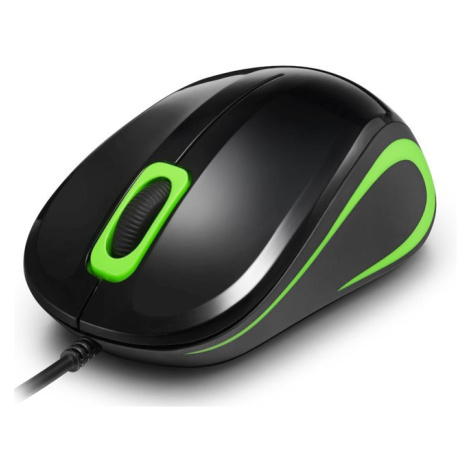 Crono CM643G - optická myš, USB, čierna + zelená