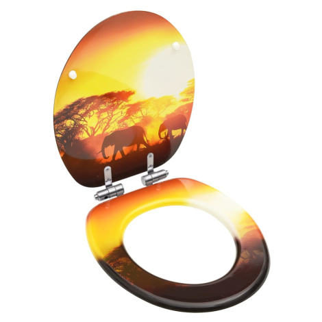 vidaXL WC sedadlo s pomalým sklápaním MDF dizajn Savana