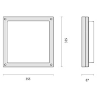 Nástenné LED Bliz Square 40, 3 000 K, antracit