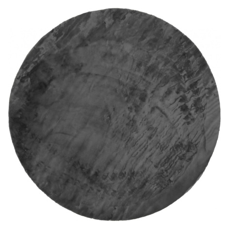 Antracitovosivý prateľný okrúhly koberec ø 80 cm Pelush Anthracite – Mila Home