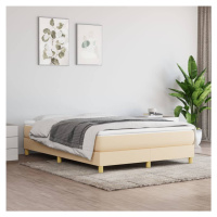 vidaXL Posteľný rám boxspring s matracom krémový 140x200 cm látka