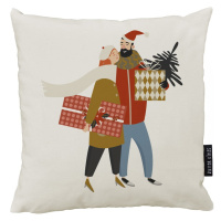 Obliečka na vankúš s vianočným motívom 45x45 cm Christmas Couple – Butter Kings