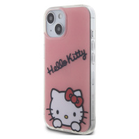 Plastové puzdro Hello Kitty na Apple iPhone 15 HKHCP15SHKDSP IML Daydreaming Logo ružové