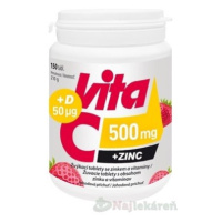 Vitabalans Vita C 500 mg + Zinok + D 50 µg, 150 žuvacích tbl.