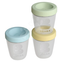 Dóza na jedlo Silicone Portions Beaba Spring silikónové poháre 3x200 ml modrá žltá a zelená od 0