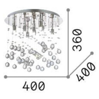 Stropné svietidlo Ideal Lux Moonlight chróm kov kryštál 8 svetiel.