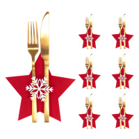 Vianočný obal na príbor Red Star 6 ks červený