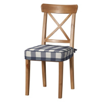 Dekoria Sedák na stoličku Ingolf, modro - biele veľké káro, návlek na stoličku Inglof, Quadro, 1