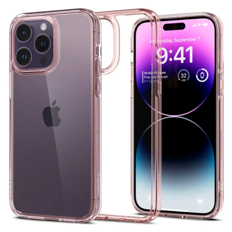 Apple iPhone 14 Pro Max, Plastový zadný kryt + silikónový rám, Spigen Ultra Hybrid, číra/červená