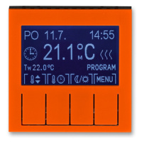 Termostat duálny progr. - jednotka ovl. oranžová/cierna dymová Levit (ABB)