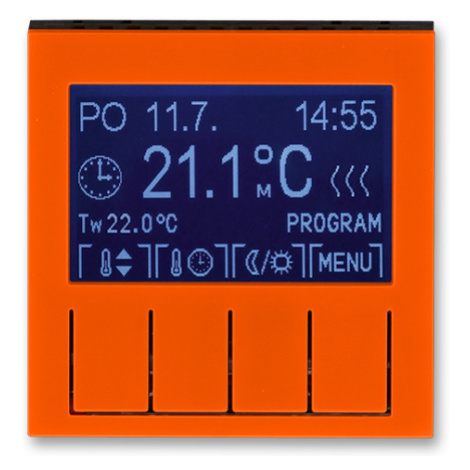 Termostat duálny progr. - jednotka ovl. oranžová/cierna dymová Levit (ABB)