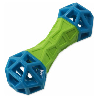 Hračka Dog Fantasy Kosť s geometrickými obrazcami pískacia zeleno-modrá 18x5,8x5,8cm