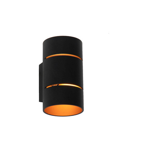 Dizajnová nástenná lampa čierna so zlatom - Pia QAZQA