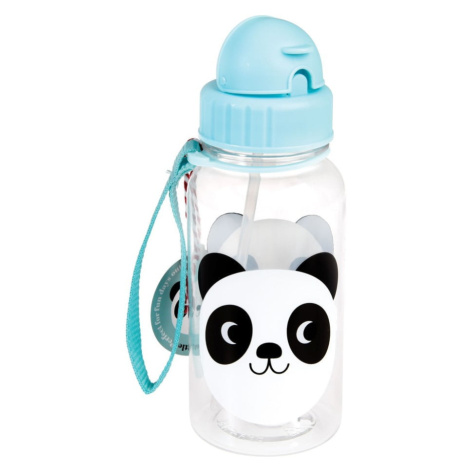 Modrá detská fľaša so slamkou Rex London Miko The Panda, 500 ml