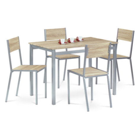 Jedálenský set so 4 stoličkami Autronic stůl - 110x77 cm hnedý MDF HARVEY SON