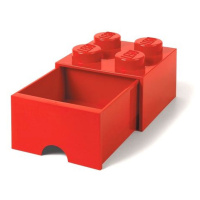 LEGO® Úložný box 4 so šuplíkom Červená