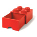 LEGO® Úložný box 4 so šuplíkom 25 x 25 x 18 cm Červená