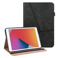 Apple iPad 10.2 (2019 / 2020 / 2021), puzdro s priečinkom, stojan, kožený efekt, čierne, odolné 