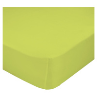 Zelená elastická plachta z čistej bavlny Happy Friday Basic, 90 x 200 cm