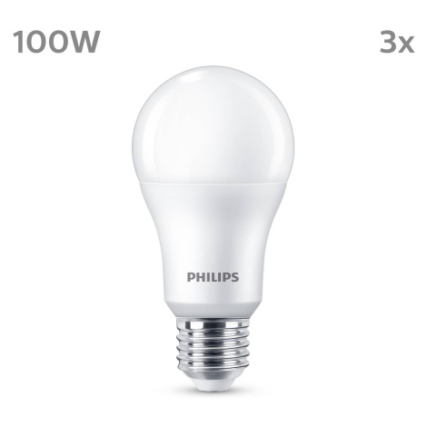 Philips LED E27 13W 1 521lm 4 000 K matná 3 ks