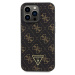 Guess PU Leather 4G Triangle Metal Logo Zadný Kryt pre iPhone 13 Pro Black