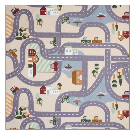 Dětský kusový koberec Scanroad 39 čtverec - 150x150 cm Vopi