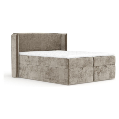 Béžová boxspring posteľ s úložným priestorom 180x200 cm Passion – Maison de Rêve